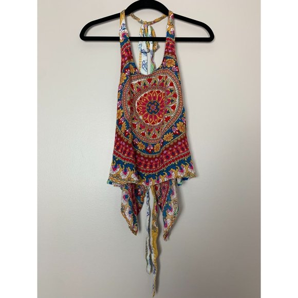 Billabong Halter Back Tie Bohemian Tank M - Picture 3 of 9